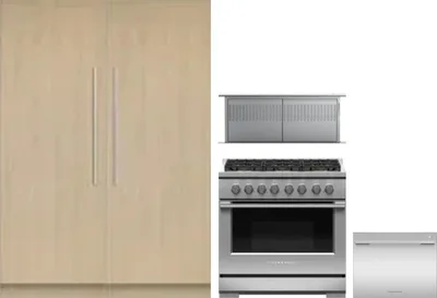 5 Piece Package Includes Refrigerator, Freezer, Range, Hood And Dishwasher